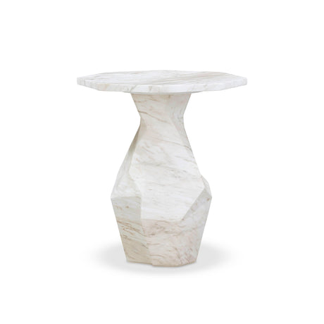 Esme Faux Marble Indoor / Outdoor Round Side Table by TOV Furniture at Eve Furniture