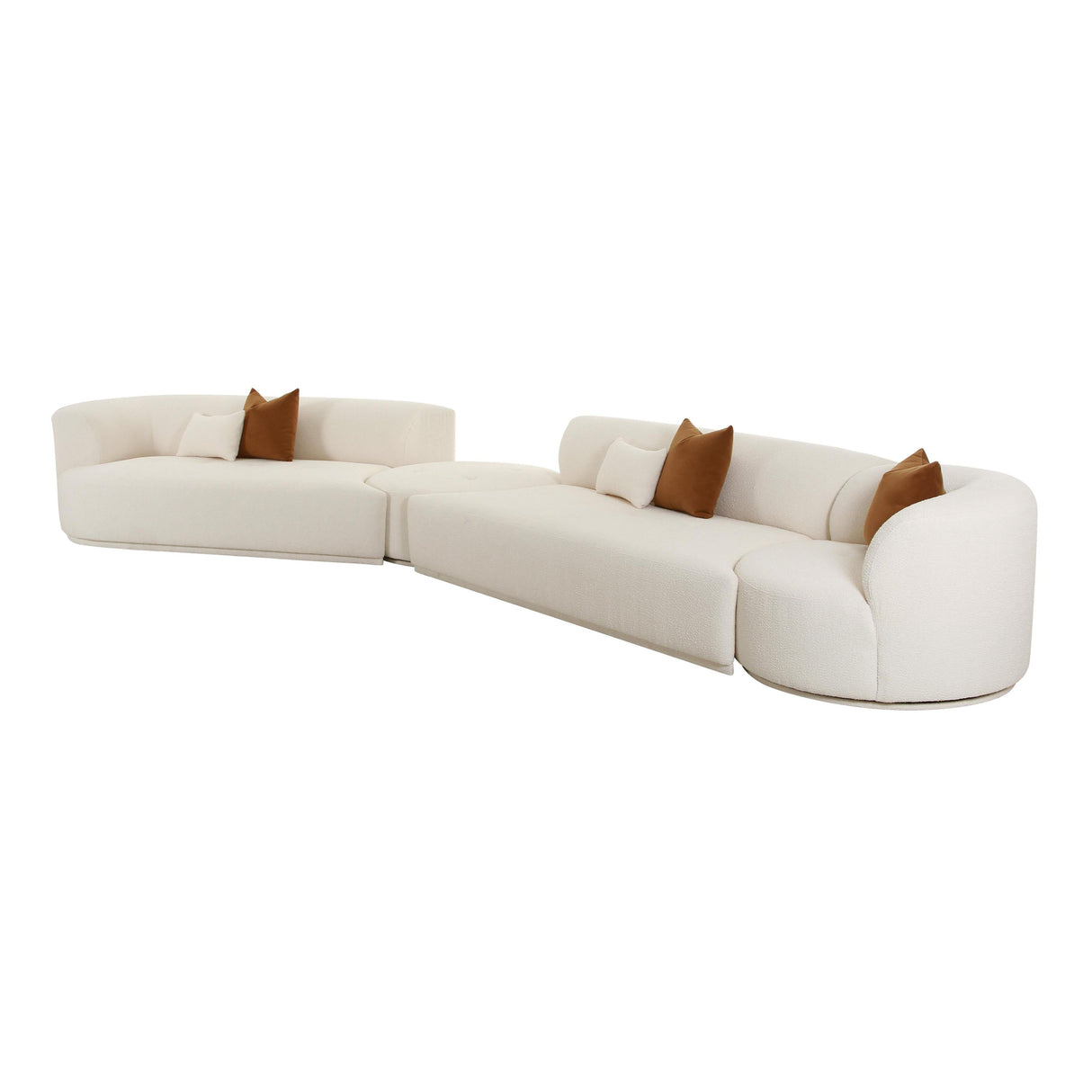 Fickle Cream Boucle 4-Piece Modular Sectional by TOV Furniture at Eve Furniture