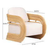 Lauretta Cream Fabric and Natural Rattan Accent Chair by TOV Furniture at Eve Furniture