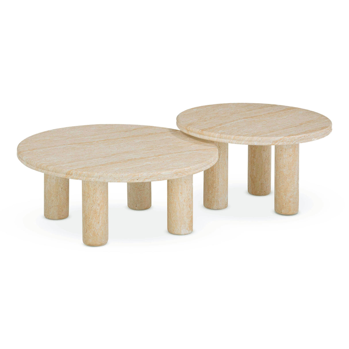 Amora Faux Travertine Indoor/Outdoor Nesting Accent Tables by TOV Furniture at Eve Furniture