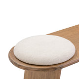 Samantha Cognac Acacia Bench with Boucle Seat by TOV Furniture at Eve Furniture