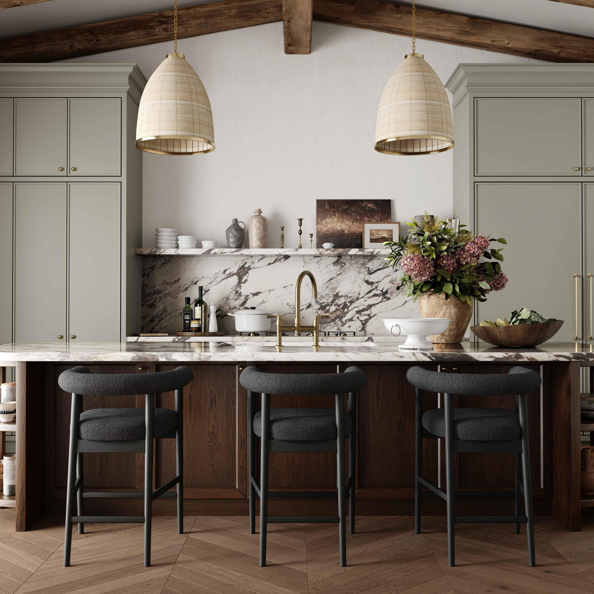 Spara Performance Boucle Counter Stool by TOV Furniture at Eve Furniture