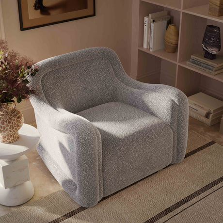 Charli Boucle Swivel Chair by TOV Furniture at Eve Furniture