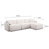 Travie Performance Corduroy Velvet 4-Piece Modular Sectional by TOV Furniture at Eve Furniture