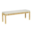 Amara Cream Linen Bench by TOV Furniture at Eve Furniture