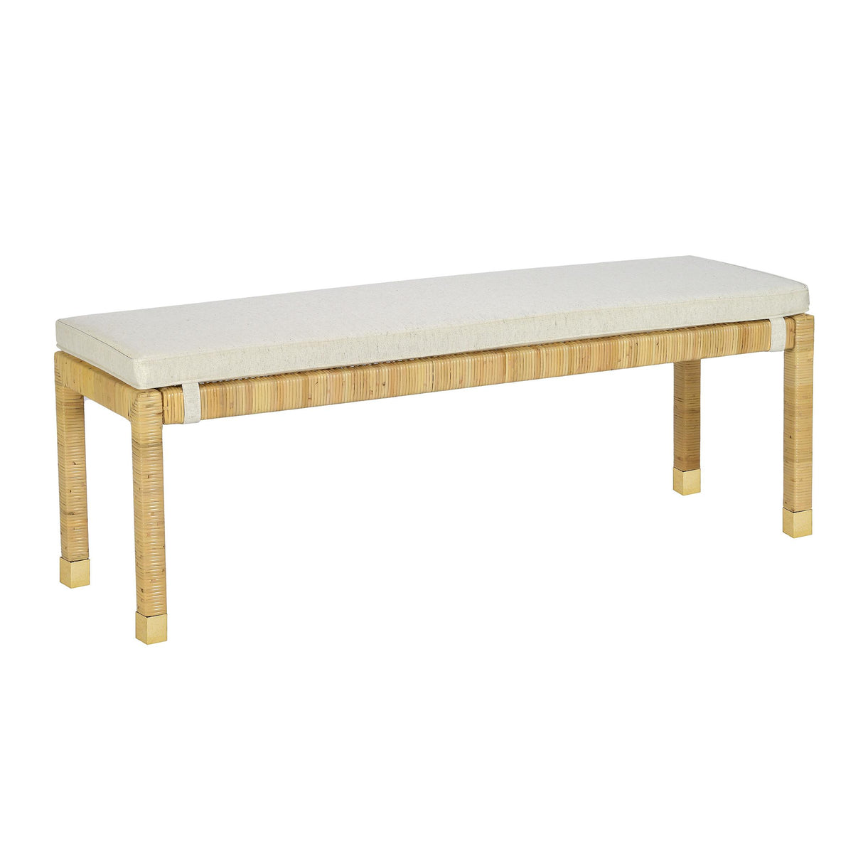 Amara Cream Linen Bench by TOV Furniture at Eve Furniture