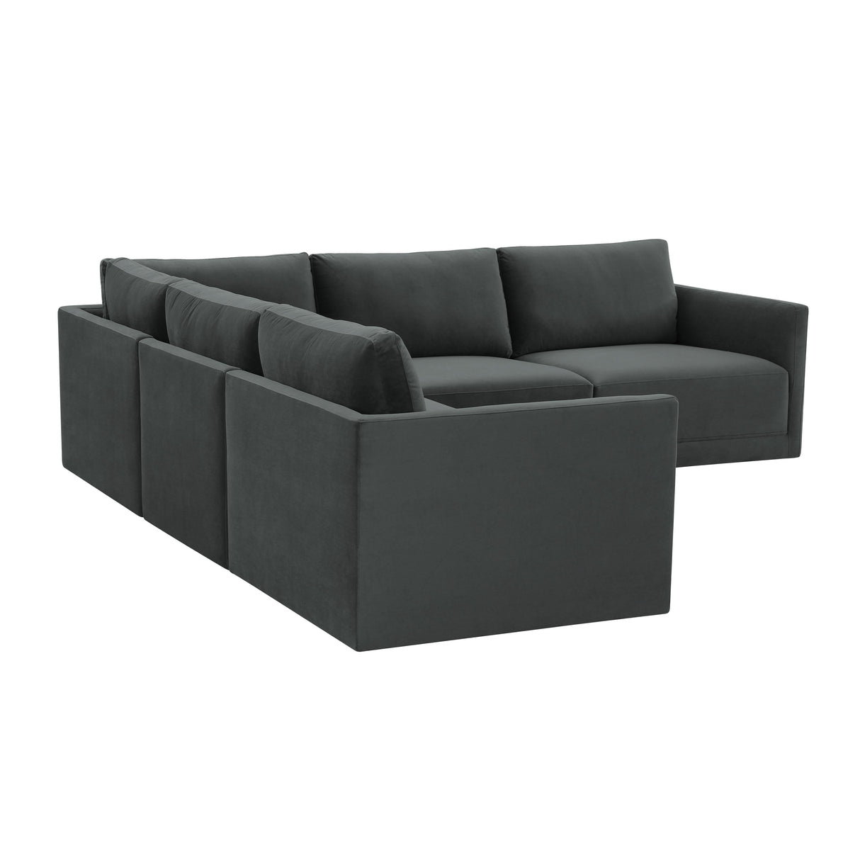 Willow Velvet Modular 5-Piece L Sectional by TOV Furniture at Eve Furniture