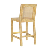 Amara Rattan & Cream Linen Stool by TOV Furniture at Eve Furniture
