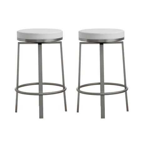 Pratt Performance Vegan Leather Swivel Counter Stool - Set of 2 by TOV Furniture at Eve Furniture