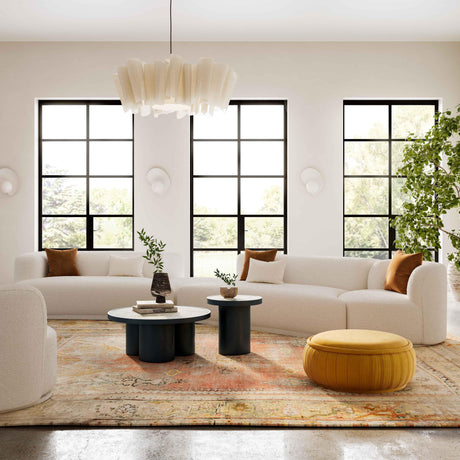 Fickle Cream Boucle 4-Piece Modular Sectional by TOV Furniture at Eve Furniture