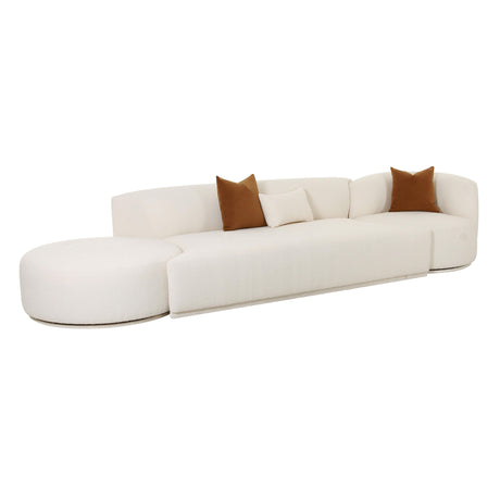 Fickle Cream Boucle 3-Piece Chaise Modular Sofa by TOV Furniture at Eve Furniture