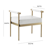Diva White Performance Vegan Leather Bench by TOV Furniture at Eve Furniture