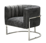 Magnolia Velvet Accent Chair with Silver Base by TOV Furniture at Eve Furniture