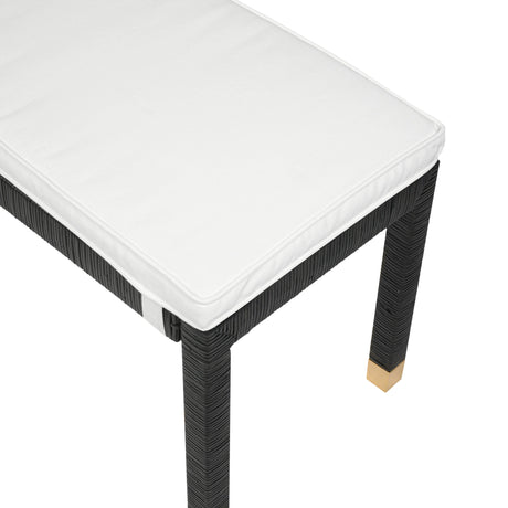 Amara Woven Rattan Performance Fabric Bench by TOV Furniture at Eve Furniture