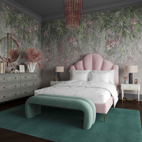 Leigh Velvet Channeled Bench by TOV Furniture at Eve Furniture