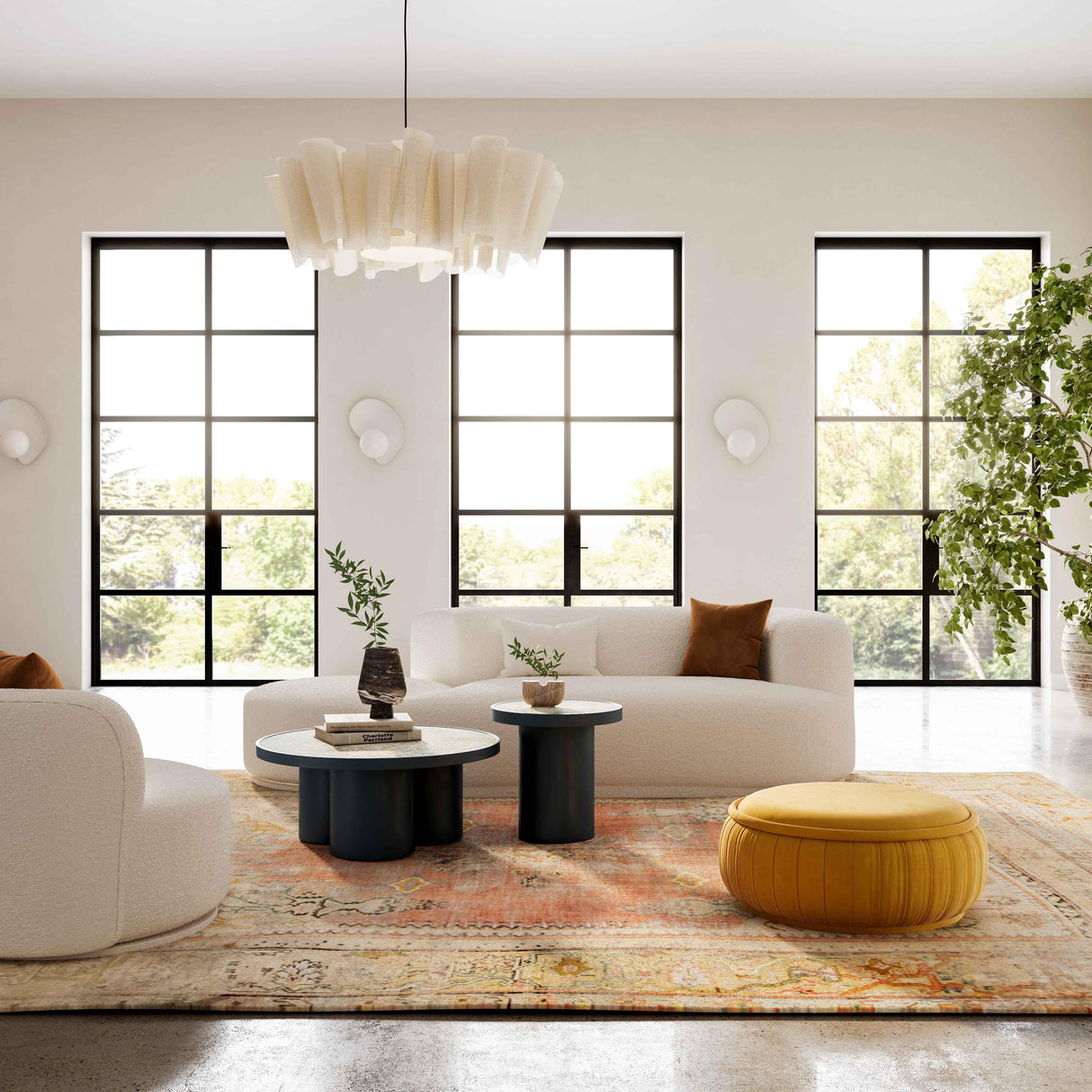 Fickle Cream Boucle 2-Piece Chaise Modular Sofa by TOV Furniture at Eve Furniture