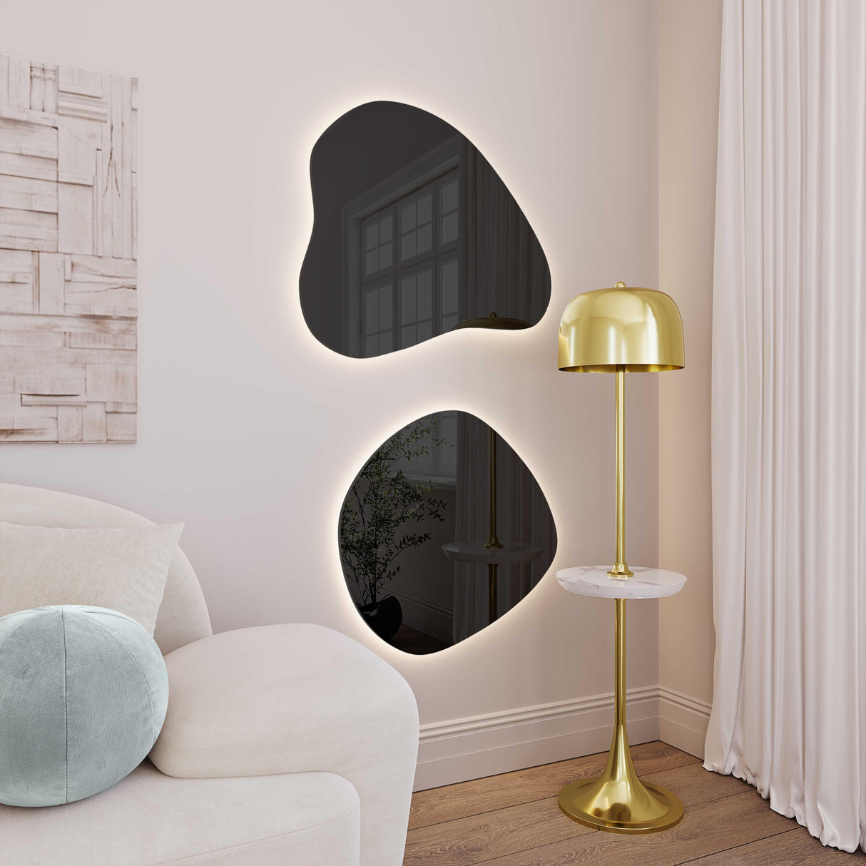 Phoebe LED Teardrop Wall Mirror by TOV Furniture at Eve Furniture