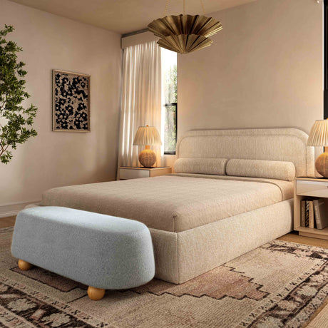 Jaine Loose Mohair Large Ottoman by TOV Furniture at Eve Furniture