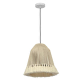 Helen White Cotton Tasseled Pendant Lamp by TOV Furniture at Eve Furniture