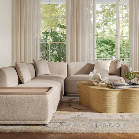 Sylvie Cream Boucle 4-Piece Chaise Sectional by TOV Furniture at Eve Furniture