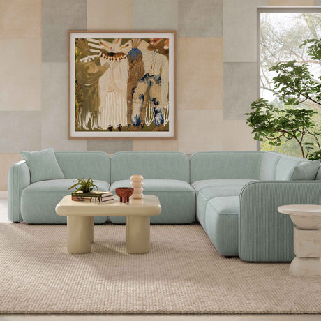 Travie Performance Corduroy Velvet Modular L-Sectional by TOV Furniture at Eve Furniture