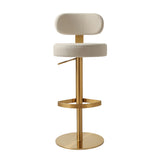 Primrose Cream Textured Performance Fabric Adjustable Stool by TOV Furniture at Eve Furniture