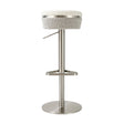Astro White and Grey Boucle Adjustable Stool by TOV Furniture at Eve Furniture