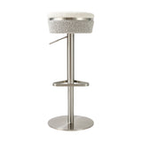 Astro White and Grey Boucle Adjustable Stool by TOV Furniture at Eve Furniture