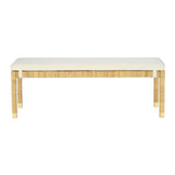 Amara Cream Linen Bench by TOV Furniture at Eve Furniture