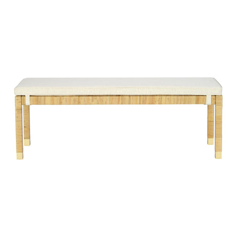 Amara Cream Linen Bench by TOV Furniture at Eve Furniture