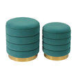 Saturn Velvet Storage Ottomans - Set of 2 by TOV Furniture at Eve Furniture