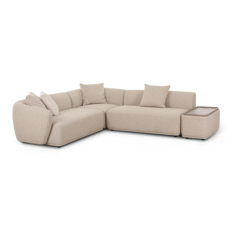 Sylvie Cream Boucle 4-Piece Chaise Sectional by TOV Furniture at Eve Furniture