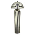 Maiori Black Striped Papier Mache Floor Lamp by TOV Furniture at Eve Furniture