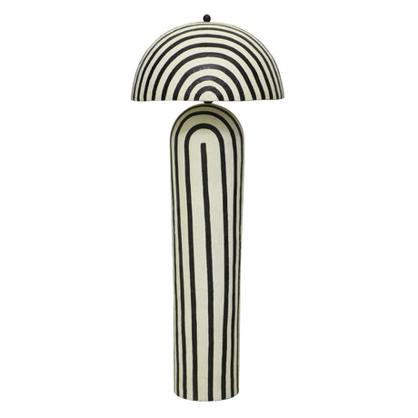 Maiori Black Striped Papier Mache Floor Lamp by TOV Furniture at Eve Furniture