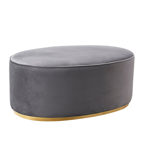 Scarlett Velvet Oval Ottoman by TOV Furniture at Eve Furniture