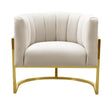 Magnolia Spotted Cream Chair with Gold Base by TOV Furniture at Eve Furniture