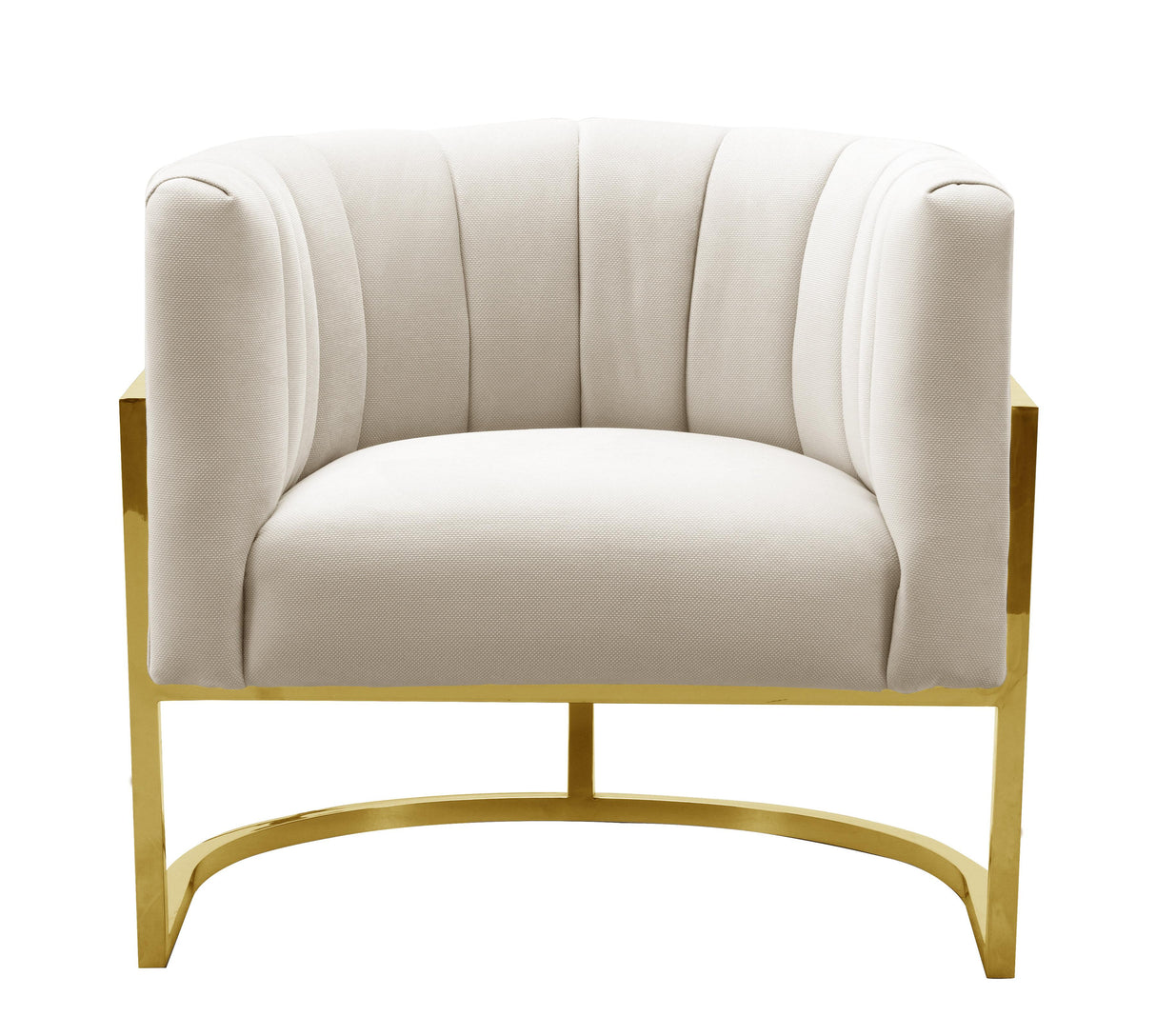 Magnolia Spotted Cream Chair with Gold Base by TOV Furniture at Eve Furniture