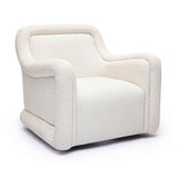 Charli Cream Basketweave Chenille Swivel Chair by TOV Furniture at Eve Furniture