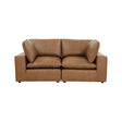 Cali Brown Leather Modular Loveseat by TOV Furniture at Eve Furniture