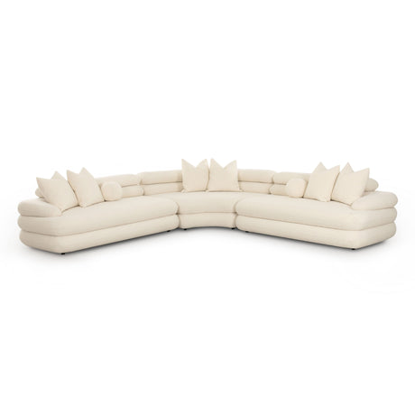Lulu Cream Boucle Modular Curved Sectional by TOV Furniture at Eve Furniture