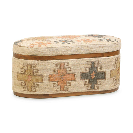 Olivier Cotton Oval Storage Ottoman by TOV Furniture at Eve Furniture