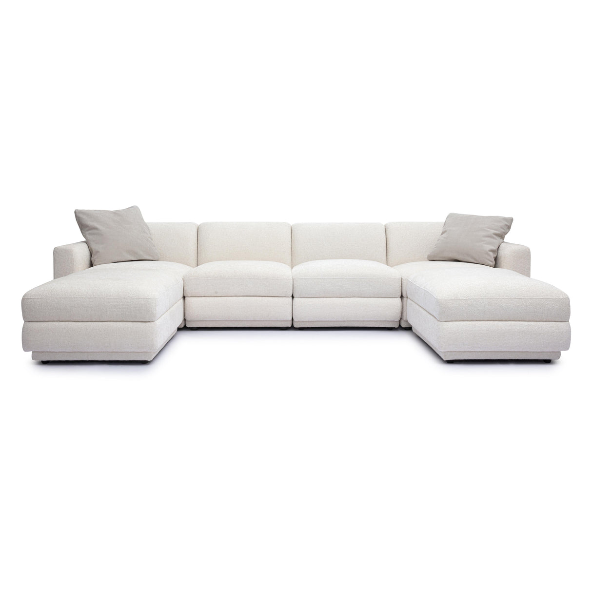 Perry Cream Chenille Modular U-Sectional by TOV Furniture at Eve Furniture