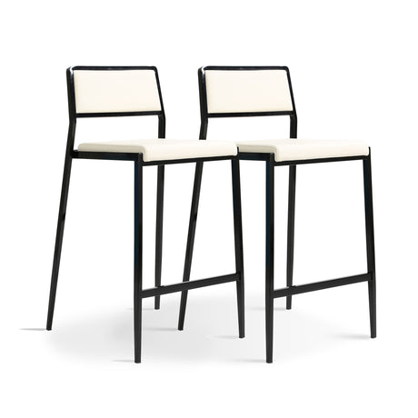 Gale Performance Vegan Leather Stackable Stool - Set of 2 by TOV Furniture at Eve Furniture