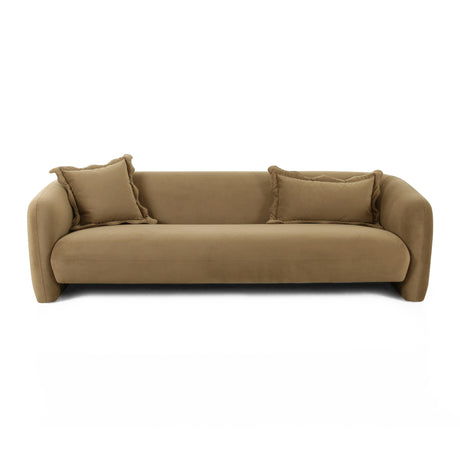 Lou Cafe Au Lait Performance Velvet Sofa by TOV Furniture at Eve Furniture