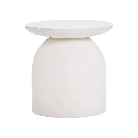 Aloe White Indoor / Outdoor Concrete Side Table by TOV Furniture at Eve Furniture