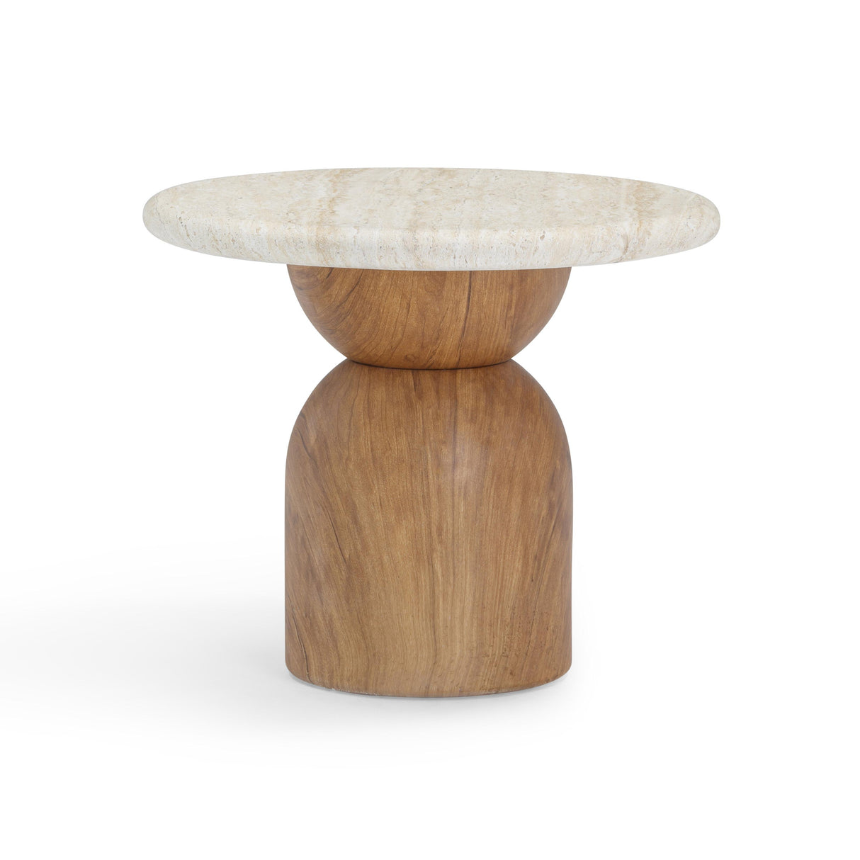 Cynthia Travertine Concrete Indoor / Outdoor Side Table by TOV Furniture at Eve Furniture