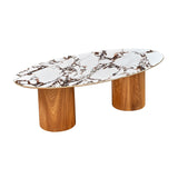 Tamara Marble Ceramic Oval Coffee Table by TOV Furniture at Eve Furniture