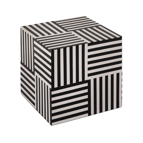 Cube Black and White Side Table by TOV Furniture at Eve Furniture
