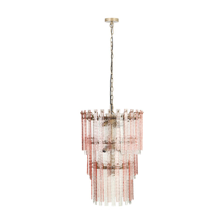 Hampshire Pink Acrylic 3-Tier Chandelier by TOV Furniture at Eve Furniture