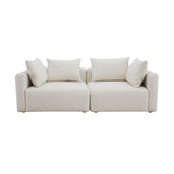 Hangover Cream Boucle Loveseat by TOV Furniture at Eve Furniture